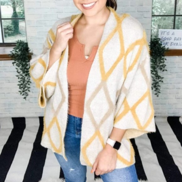 Women's Sweater DIAMOND CARDIGAN - Picture 1 of 3